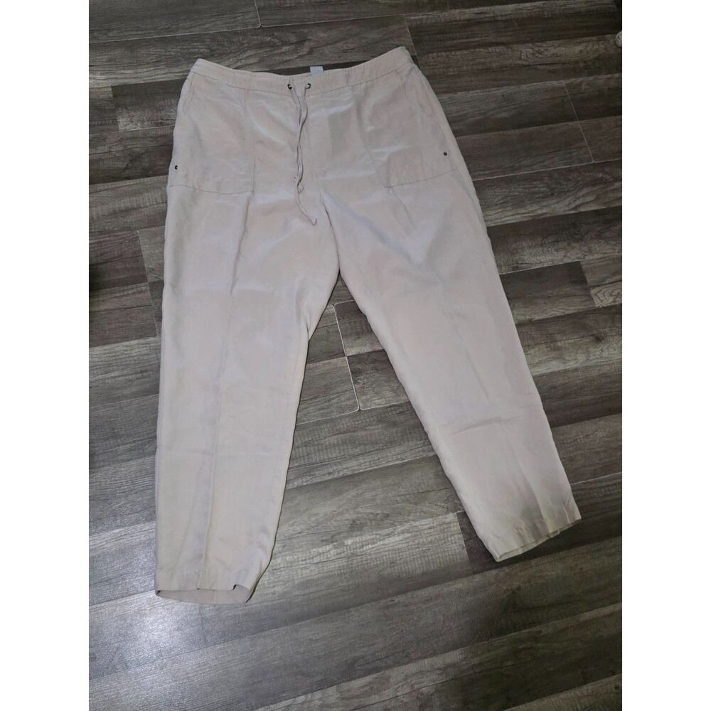 Chico's women's beige/cream pull-on casual pants, size 2.5 (US 14).